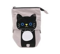 pipisweet Niedliches Federmäppchen aus Segeltuch, Cartoon-Design, einziehbar, faltbar, stehend, Kawaii-Schreibwaren, g, Einheitsgröße