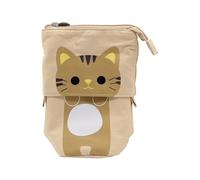 pipisweet Niedliches Federmäppchen aus Segeltuch, Cartoon-Design, einziehbar, faltbar, stehend, Kawaii-Schreibwaren, e, Einheitsgröße