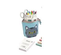 pipisweet Niedliches Federmäppchen aus Segeltuch, Cartoon-Design, einziehbar, faltbar, stehend, Kawaii-Schreibwaren, D, Einheitsgröße