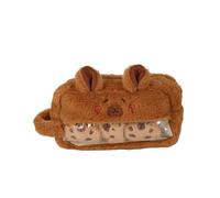 pipisweet Plüschpuppe, weich, gefüllt, Capybara-Stifttasche, Cartoon, niedliches Plüsch-Federmäppchen, Tier, Kawaii, Schreibwaren-Tasche, Geschenk, B, Einheitsgröße