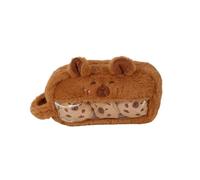 pipisweet Plüschpuppe, weich, gefüllt, Capybara-Stifttasche, Cartoon, niedliches Plüsch-Federmäppchen, Tier, Kawaii, Schreibwaren-Tasche, Geschenk, D, Einheitsgröße