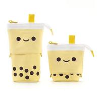 pipisweet Stehender Milchtee-Federmäppchen, niedlicher Teleskop-Stifthalter, Schreibwaren-Tasche, Stiftebox für Schule, Studenten, Bürobedarf, Federmäppchen, a, Einheitsgröße