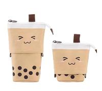 pipisweet Stehender Milchtee-Federmäppchen, niedlicher Teleskop-Stifthalter, Schreibwaren-Tasche, Stiftebox für Schule, Studenten, Bürobedarf, Federmäppchen, D, Einheitsgröße