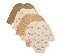 Pippi 4er-Pack Bodys langarm Tiere Punkte 86 beige/natur/braun
