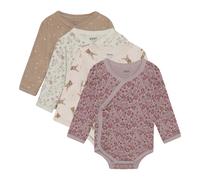 Pippi 4er-Pack Wickelbody langarm 56 rosa/beige/bunt interlock