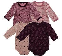 pippi - Langarm-Bodies MUSTER MIX 4-er Pack in altrosa/lila Gr.62