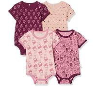 Pippi 4er Pack Baby Mädchen Body mit Aufdruck, Kurzarm, Alter 6-9 Monate, Größe: 74, Farbe: Lila, 3820