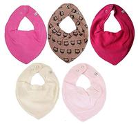 Pippi Halstuch 5er Pack Baby Dreieckstücher Halstücher SPARPACK (Eulen Rosa)