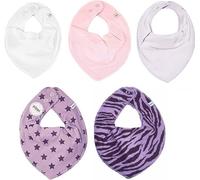 Pippi Halstuch 5er Pack Baby Dreieckstücher Halstücher SPARPACK (Girls Stripes)