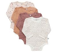 PIPPI Unisex Baby Body LS AO-printed (4-pack) Formender Body, Brown, 56
