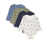 PIPPI Unisex Baby Body LS AO-printed (4-pack) Formender Body, Khaki, 68