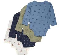 PIPPI Unisex Baby Body LS AO-printed (4-pack) Formender Body, Khaki, 74
