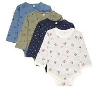 PIPPI Unisex Baby Body LS AO-printed (4-pack) Formender Body, Khaki, 86