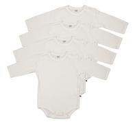 PIPPI Unisex Baby Body LS AO-printed (4-pack) Formender Body, White, 50