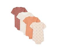 PIPPI Unisex Baby Body SS AO-printed (4-pack) Formender Body, Brown, 50