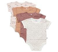 PIPPI Unisex Baby Body SS AO-printed (4-pack) Formender Body, Brown, 98
