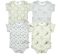PIPPI Unisex Baby Body SS AO-printed (4-pack) Formender Body, White, 104