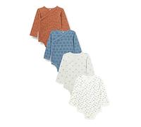 pippi - Langarm-Wickelbody FAHRZEUGE 4er-Pack in blue mirage Gr.56