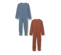 Pippi Babywear Kinder Schlafanzug Nightsuit mit Foot Buttons (2er Pack) Blue Mirage-86
