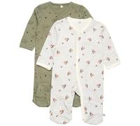 PIPPI Unisex Baby Nightsuit w/f-Buttons 2-Pack Pajama Set, Deep Lichen Green, 56