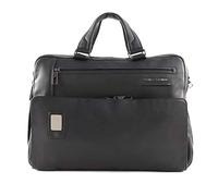 PIQUADRO Akron Aktenmappe mit 2 Griffen, Leder, Schwarz, Taglia unica, Modern