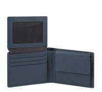 Piquadro Akron Herrenbrieftasche mit Klapp-Ausweisfenster, Münz- und Kreditkartenfächern, blau - Farb-Varianten: Blau