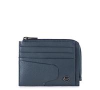 Piquadro Akron Kreditkartenetui RFID Schutz Leder 11.5 cm blau