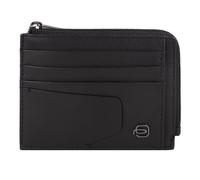 Piquadro Akron Kreditkartenetui RFID Schutz Leder 11.5 cm schwarz