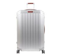 Piquadro Alu Large 4 Wheel Trolley grigio / cuoio