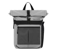 PIQUADRO Arne Roll Top Computer Backpack With LED Light Grey