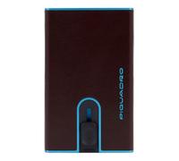 Piquadro - Automatischer Kartenhalter Blue Square Metall - Herren-Mahagoni | Schiebemechanismus, Betrugsschutz, Slim-Format, Täglicher Gebrauch