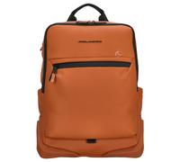 Piquadro Wasserfester Laptop-Rucksack 15,6" Mann Stoff ziegelorange