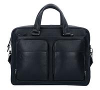 Piquadro Black Square Schmale Kurzgrifflaptoptasche 15" mit Tabletfach schwarz