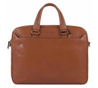 Piquadro Black Square Aktentasche zwei Griffe/Fächer mit Laptop und iPad-Fach, CONNEQU auf Anfrage Leder Tabak