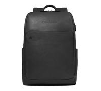 PIQUADRO Black Square Backpack Wide Opening 15,6" Black