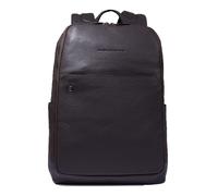 PIQUADRO Black Square Backpack Wide Opening 15,6" Dark Brown