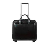 Piquadro Black Square Briefcase with wheels 2 compartments black