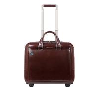 Piquadro Black Square Briefcase with wheels 2 compartments brown