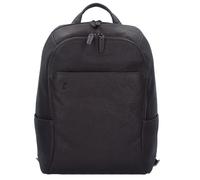 Piquadro Black Square Laptop-Rucksack 14" aus Leder dunkelbraun