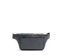 Piquadro Black Square Gürteltasche blaugrau, genarbtes Rindsleder, Herren