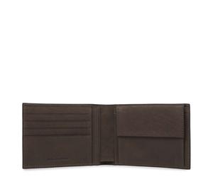 Piquadro Black Square Herrengeldbörse mit Hartgeldfach + RFID Dunkelbraun