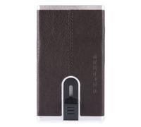 Piquadro Black Square Kreditkartenetui mit Schiebesystem dunkelbraun