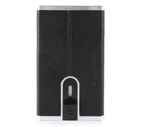 Piquadro Kreditkartenetui Black Square Schiebesystem RFID Leder Schwarz