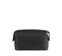 Piquadro Black Square Kulturbeutel schwarz, fein genarbtes Rindsleder, Herren