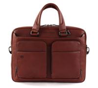 PIQUADRO Black Square Laptop Office Bag Cuoio Tabacco