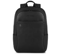 Piquadro Black Square Rucksack Leder 39 cm Laptopfach schwarz