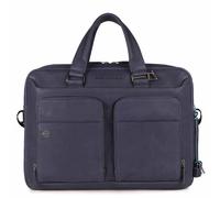 Piquadro Black Square Schmale Kurzgrifflaptoptasche 15" mit Tabletfach oceanblau