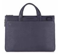 Piquadro Black Square Schmale Laptoptasche 15.6" erweiterbar oceanblau