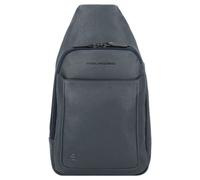 Piquadro Black Square Umhängetasche Leder 20 cm blau
