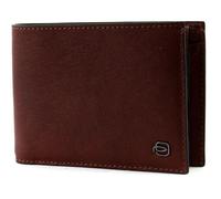 PIQUADRO Black Square Wallet with Coin Pocket Cuolo Tabacco